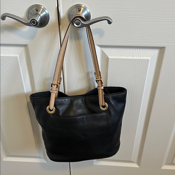 Michael Kors Black and Tan Leather Tote - Picture 6 of 14